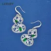 Boucles d'oreilles créoles de luxe S925 en argent Sterling 4 6mm rétro conception creuse diamant à haute teneur en carbone pour les femmes fête de mariage étincelante