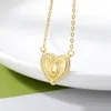 Łańcuchy a-z serce początkowe litery Naszyjniki dla kobiet mężczyzn złoty kolor łańcucha listu