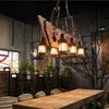 Pendelleuchten Vintage Retro Bar Industrie Wind Kronleuchter Massivholz Persönlichkeit Altes Boot Suspension Beleuchtung LeuchtePendant