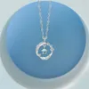 Chains Silver Color Moonstone Round Bead Feather Charm Pendent Necklace For Women Girls Jewelry Choker Dz460