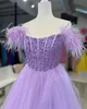 Corset Bodice Prom Dress 2023 Schep nek Tule Aline Lady Preteen Girl Pageant -jurk formeel avondfeestje bruiloft Gast Red Capet 2491836