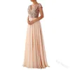 Party Dresses 2023 Summer Maxi Dress V-neck Sequins Chiffon Stitching Evening Long