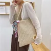 Borse da sera Borsa a tracolla composita da donna beige kaki famosa Borsa a tracolla con pannelli in paglia di fiori Borsa a tracolla femminile