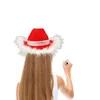 Bérets Rouge Cowboy Chapeau Princesse Amusant Large Bord Fourniture Western Cowgirl Pour Noël Thème Fête Vacances Carnaval Hommes Femmes