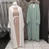 Ubranie etniczne Eid Mubarak Muzułmańska Abaya Dress Fashion Vestidos Women Abayas Caftan Kardigan Kaftan Dubai Turkey Elegancki hidżab islamski