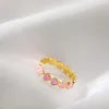 Ringas de cluster elegante charme amor esmalte de coração para mulheres Bohemia colorida gotejamento de óleo de metal pingado