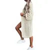 Kadın Örgü Kadınlar Gevşek Uzun Örgü Sweater Hırgalar Sonbahar Kış Kış Kalın Fener Kılıf Örgü Paltolar HHMYS-3