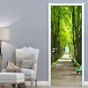 Bakgrundsbilder Creative 3D Door Sticker Green Trees Waterproof vardagsrum sovrum renovering väggmålning självhäftande heminredning väggdekaler