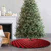 Juldekorationer röd rutig träd kjol faux päls xmas mattor god prydnad år navidad heminredning