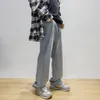 Mäns jeans blå svart baggy män mode harajuku casual rak streetwear hip-hop lösa denim byxor herr byxor s-2xl