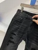 2023 Spring and Summer New Designer Jeans Fashion Comfortables Coton Material Force Elastic Simple Black Luxury Casual Jeans pour 287T