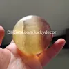 Fluorite jaune violet et sphère de mica Décor spirituel poli Reiki Énergie positive Intuition Boule de cristal Magnifique quartz fantôme naturel Pierre précieuse Orbe de fortune