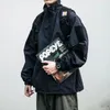 Herren-Trenchcoats, Cargo, taktische Funktionsjacke, lässig, lockerer Herrenkragen, wasserdicht, japanischer Stand-up-Double-Teach-Outwear-Reißverschluss