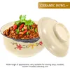 Bowls Ceramic Dishes Miso Lids Soup Bowl Japanese Noodle Lunch Box Ramen Lid