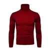 Herrtröjor Spring Autumn Solid Colors Pull Homme Turtleneck tröja klänning Hög elasticitet Slim Pullover Men Knitwear Clothing 3xl