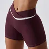 Women's Shorts ASHEYWR Women Cross High Waist Workout Quick Dry Elastic Push Up Short Pants Skinny Spandex Fitness Nudity Female