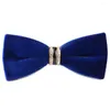 Boogbladen mannen massieve kleur pre-gebonden fluwelen kristal trouwfeest bowtie boog tuxedo tie bwtqn0302