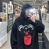 Kadın Hoodies Sonbahar Kış Kış Büyük Boy Baskı Hoodie Kadın Y2 Zip Depolama Cep Üst uzun kolu Süper Sevimli Kızlar Ceket