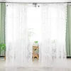 Rideaux Rideaux Un Panneau Style Pastoral Creux Tulle Rideaux Blanc Fleur Motif Dentelle Sheer Textiles de Maison Décoration de Chambre Fournitures