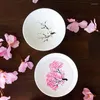 Чашки блюдцы японская чашка сакура холодная температура с изменением чая цветочный дисплей чайная керамика одиночная миска