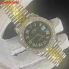 Armbandsur Luxury Custom Bling Iced Out Watches White Gold Plated Moiss Anite Diamond Watchess 5a High Quality Replication Mechanical 16B8