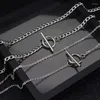 Chains Punk Stainless Steel Necklace Hip-hop Long Chain Double Layer Menswear Rock Band Women Boys Girls Guys Necklaces Collar Jewelry