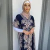 Etniska kläder Ramadan Eid Moubarak Abaya Dubai Turkiet Islam Muslim Fashion Hijab Maxi Dress for Women Robe Djellaba Ensemble Femme