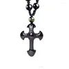 Pendant Necklaces Arrive Men Women Fashion Natural Stone Cross Necklace Pendants Adjustable Beads Chain Male Religious Jewelry Gift