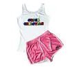 Оптовые женщины Женщины шорты Тректы с 2 частями Set Set Summer Fashion Sweathirt Slim Hethabless Fitness Yoga наряды