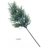 Decorative Flowers Wholesale Christmas Tree Decoration Home Decor Artificial Leaves 26cm Single Three-heads Pineneedle Spray With Frost