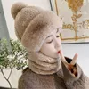 Bérets hiver coupe-vent extérieur Protection des oreilles bonnets chapeau cache-cou en peluche velours chapeaux écharpe ensemble