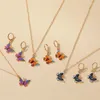 Set di orecchini per collana Gioielli alla moda Delicati set di farfalle per le donne Collane con ciondolo animale Orecchini pendenti Regali di dichiarazione