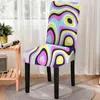 Housses de chaise élastiques, imprimé 3D, housse de salle à manger multicolore en marbre, siège pour tabouret de cuisine, décoration de la maison