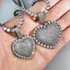 Colares pendentes Bling Heart 2 Tamanho 3 Cores gelados colar de zircão para homens mulheres moda jóias de hip hop