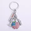 Keychains American Flag Keychain For Man Gifts Key Chains Alloy Metal Pendant Car Ring Charm Keyring