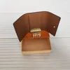 Carteras clave Flor marrón famoso diseñador clásico para mujer 6 llavero de lujo monedero de cuero hombres titulares de tarjetas billetera de imitación llaves anillo bolso