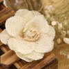 Couronnes de fleurs décoratives 2/3/5 pièces 9 cm fait à la main en toile de jute hessienne fleurs roses décoration de mariage rustique vintage décorations de Noël en jute pour la maison T230217