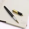 Yüksek kaliteli yazma pürüzsüz metal makaralı kalem taş altın klipsi 0.5mm siyah jel mürekkep gümüş hediye kutusu paketleme