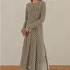 Casual klänningar spets lapptäcke o nacke långärmad klänning kvinnor vår chic blommig broderi vestidos japan stil elegant temperament robescas