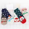 Women Socks 2023 Christmas Straight Plate Old Man Elk Snowman Women's Mid Tube Cartoon 5 Pattern Girls 5pair/lot