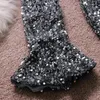 Party Dresses N178 Black Grey Sequin Cocktail Dress Lady Women Winter Square Neck Ruffle Sleeve Mermaid Prom Girl Female Robe