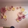 Ghirlande di fiori decorativi Impostazione di finestre Set da parete Combinazione di ornamenti di fiori di carta fatti a mano Decorazione Forniture Grande falso
