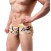 Sous-pants Woxuan Fashion Camouflage Imprimé hommes Casual Big Penis Pouch Boxer Shorts Gay Mâle sous-vêtements