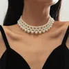 Choker Bohemian Collares Femme Luxury Pearl Clavicle Chain Long Layed Necklac Europe United Ins Fashion Women's Jewelry