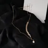 Collane con ciondolo Collana con foglie di grano Bracciale con perle d'acqua dolce Coda di pesce Gioielli in acciaio inossidabile Regalo unico per lei