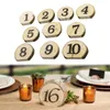 Party Decoration 10 Pieces Wooden Table Number Plate Digital Seat Card For Els Cafes