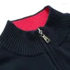 Men's Sweaters High Quality Warm Big Horse Half Zipper Cotton Stand-Up Collar Sweater Jersey Jumper Hombre Pull Homme Men Knitted