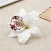 Decorative Flowers Wreaths 9colors 10pcs 7cm Artificial phalaenopsis flannelet silk orchid heads diy hair accessory wrist corsage decoration T230217