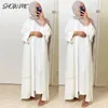 Ubranie etniczne Eid Mubarak Muzułmańska Abaya Dress Fashion Vestidos Women Abayas Caftan Kardigan Kaftan Dubai Turkey Elegancki hidżab islamski