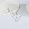 Orecchini pendenti con zircone lampeggiante per le donne Trend filo lungo nappa catena con filo per orecchio clip per piercing finto orecchino gioielli vintage all'ingrosso